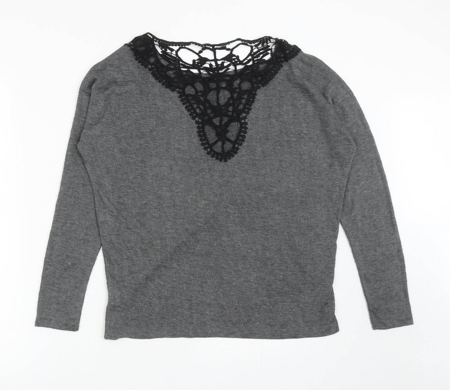 Atmosphere Womens Grey Scoop Neck Polyester Pullover Jumper Size 12
