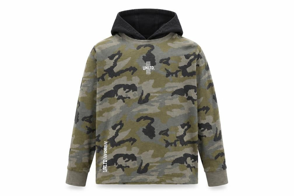 NEXT Boys Green Camouflage Cotton Pullover Hoodie Size 10 Years Pullover