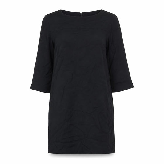 Marks and Spencer Womens Black Viscose Shift Size 10 Round Neck Button