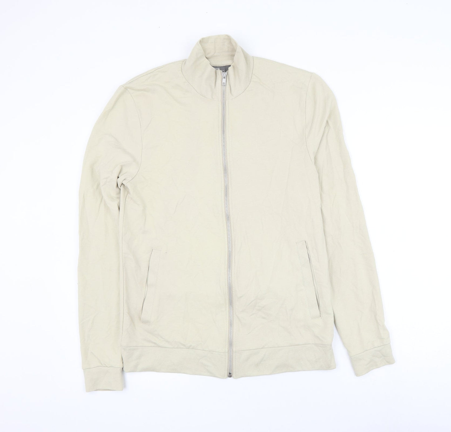 ASOS Mens Beige Cotton Full Zip Sweatshirt Size M