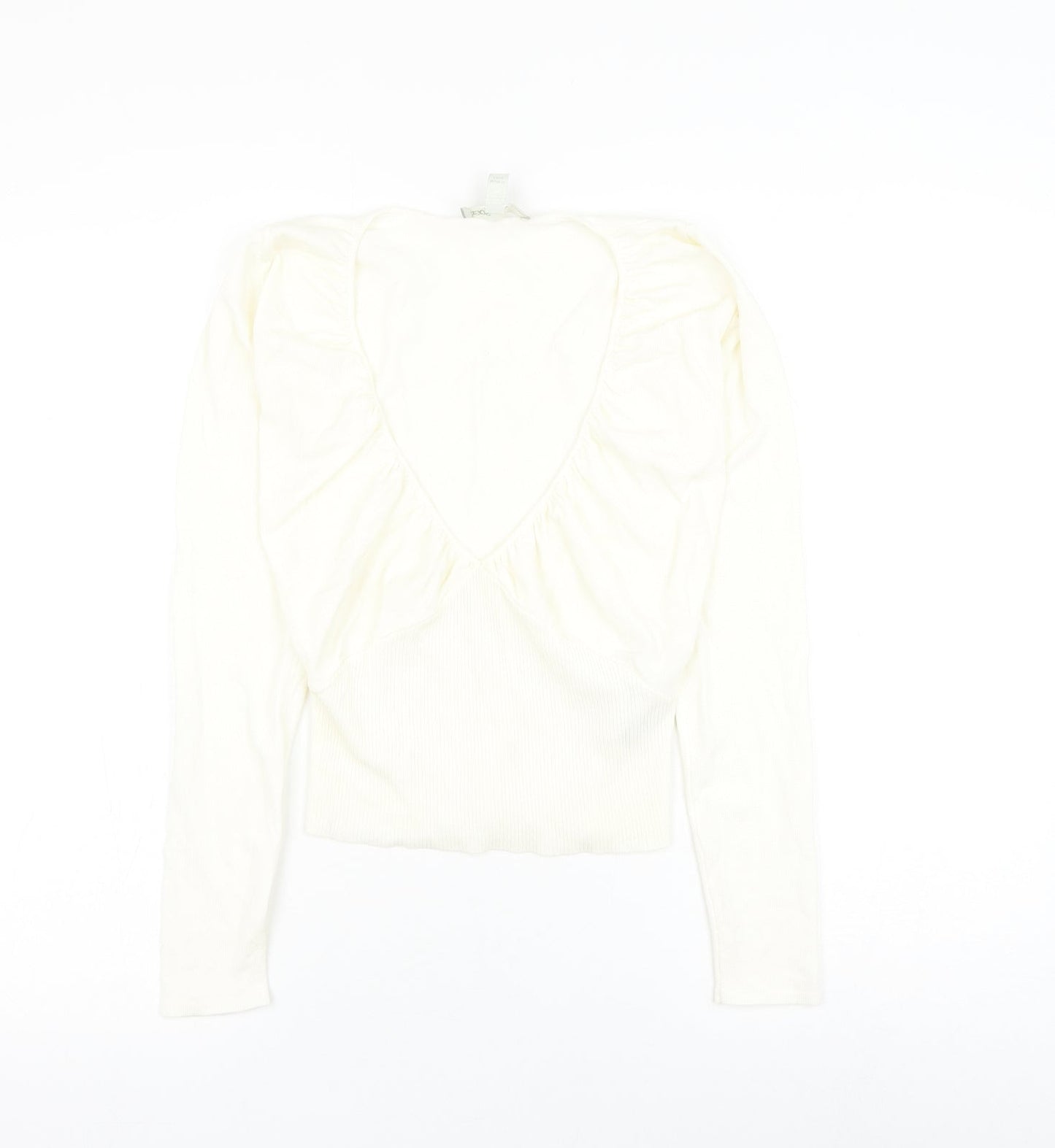 ASOS Womens White Viscose Basic Blouse Size 8 Scoop Neck