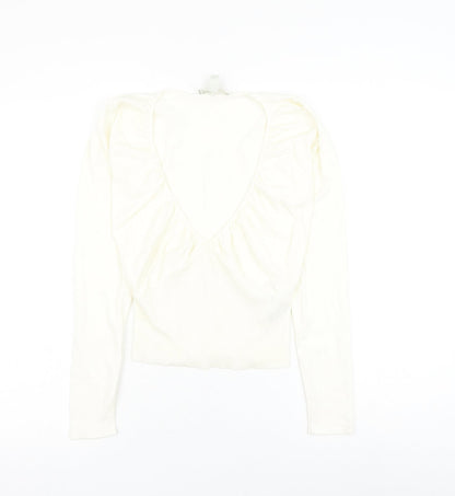 ASOS Womens White Viscose Basic Blouse Size 8 Scoop Neck