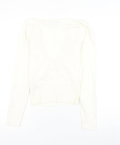 ASOS Womens White Viscose Basic Blouse Size 8 Scoop Neck