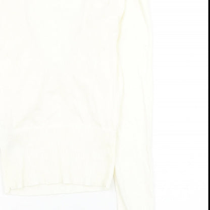 ASOS Womens White Viscose Basic Blouse Size 8 Scoop Neck