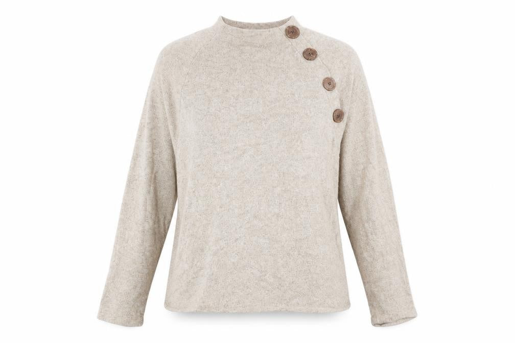 H&M Womens Beige Round Neck Viscose Pullover Jumper Size S