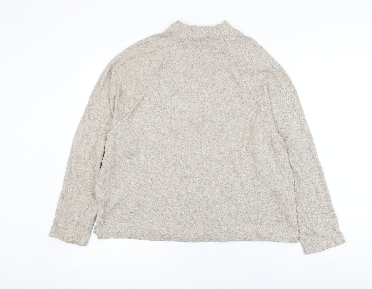 H&M Womens Beige Round Neck Viscose Pullover Jumper Size S
