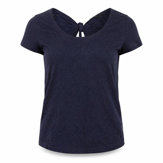 F&F Womens Blue Viscose Basic T-Shirt Size 10 Round Neck