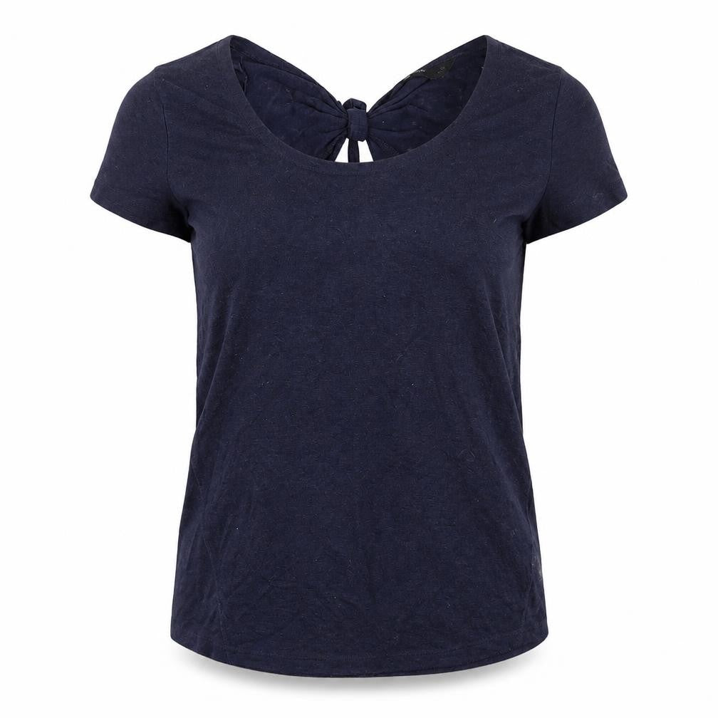 F&F Womens Blue Viscose Basic T-Shirt Size 10 Round Neck