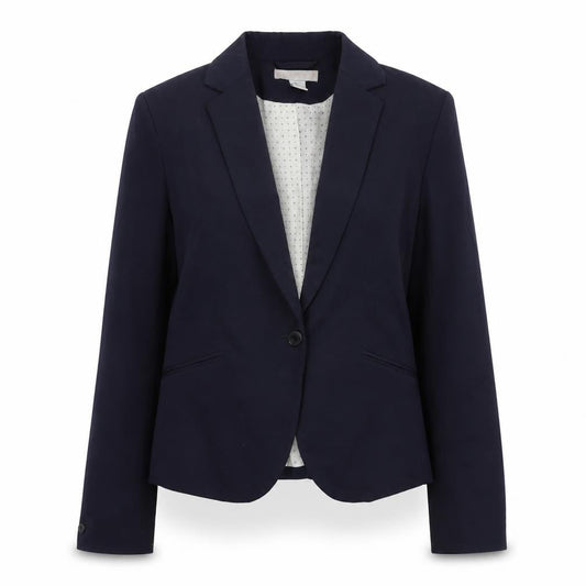 H&M Womens Blue Polyester Jacket Suit Jacket Size M