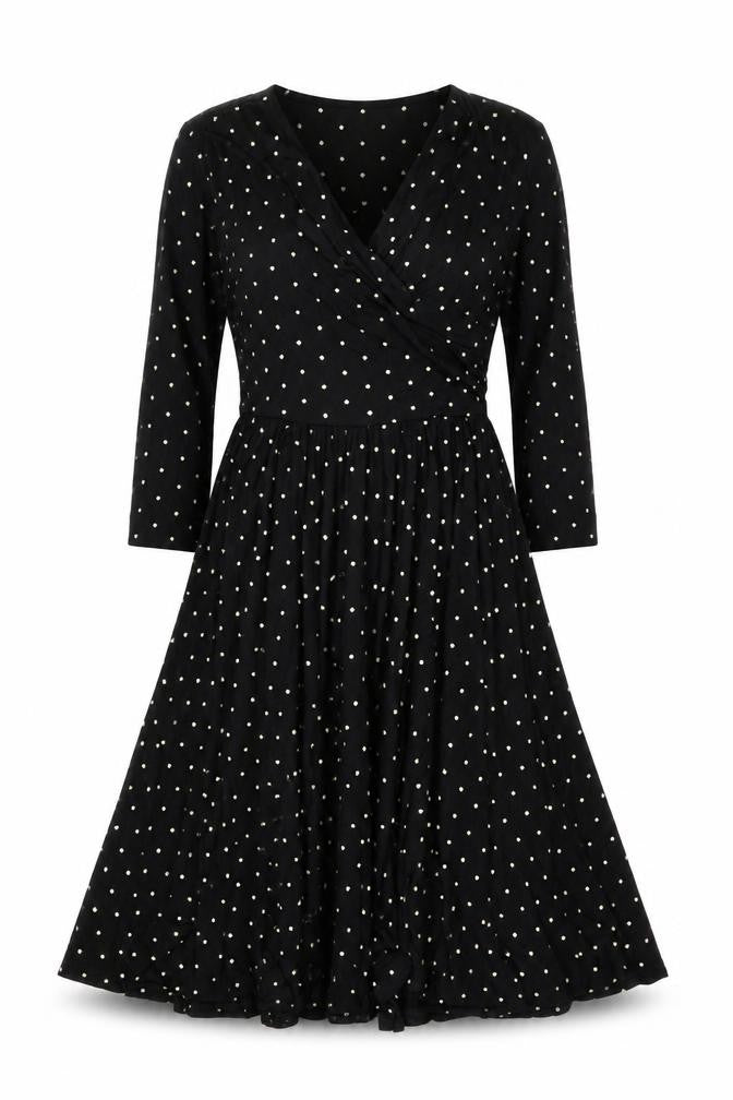 Happy Mama Womens Black Geometric Polyester A-Line Size S V-Neck Pullover - Stars pattern