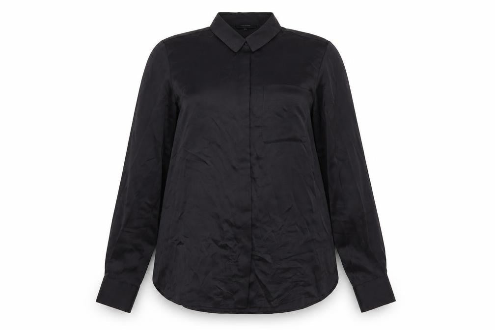 Cult Studios Womens Black Polyester Basic Button-Up Size 10 Collared