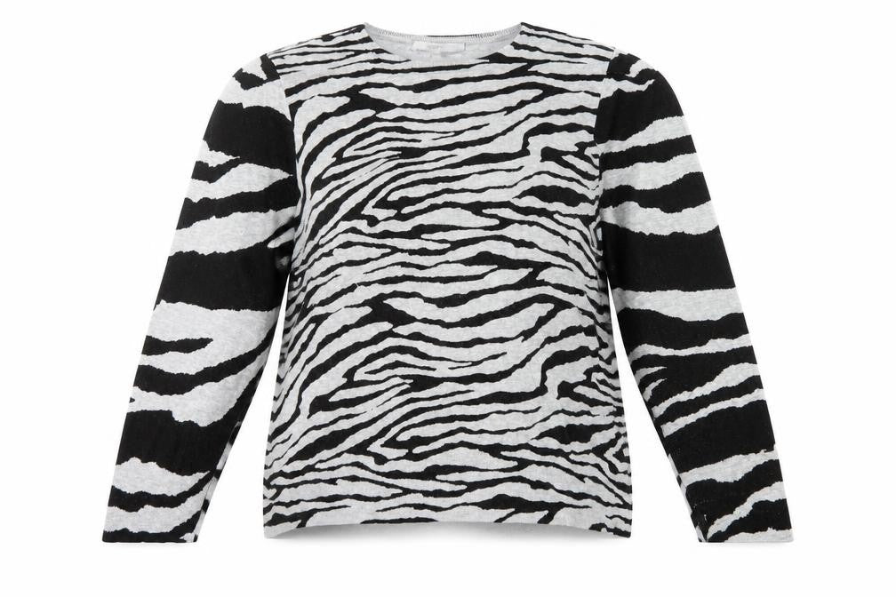 NEXT Womens Grey Round Neck Animal Print Viscose Pullover Jumper Size XL - Tiger Print