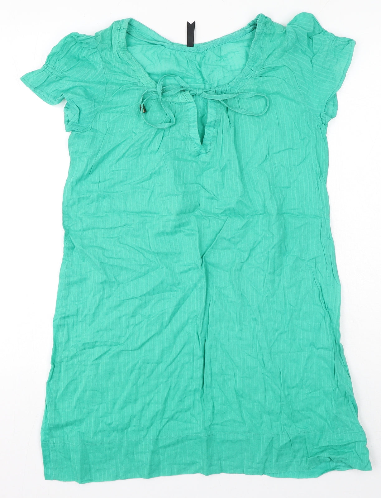 Marks and Spencer Womens Green Cotton Mini Size 14 Round Neck