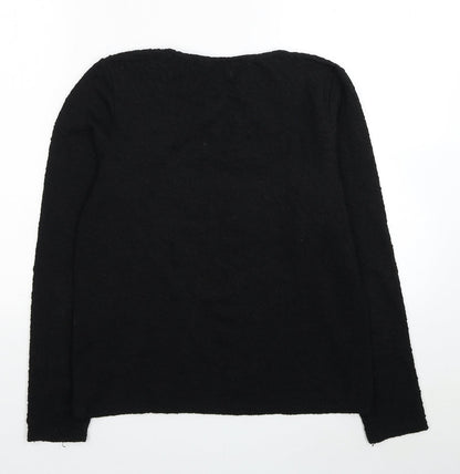 Dorothy Perkins Womens Black Round Neck Geometric Polyester Pullover Jumper Size 12