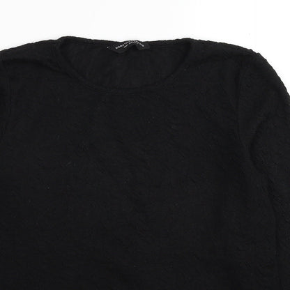 Dorothy Perkins Womens Black Round Neck Geometric Polyester Pullover Jumper Size 12