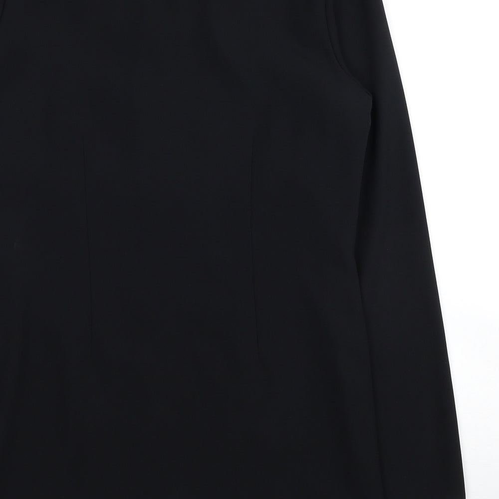 Richards Womens Black Polyester Jacket Blazer Size 10 - Shoulder Pads