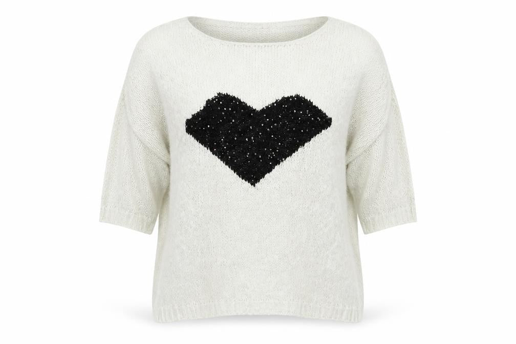 Store Twenty One Womens Ivory Round Neck Geometric Acrylic Pullover Jumper Size M