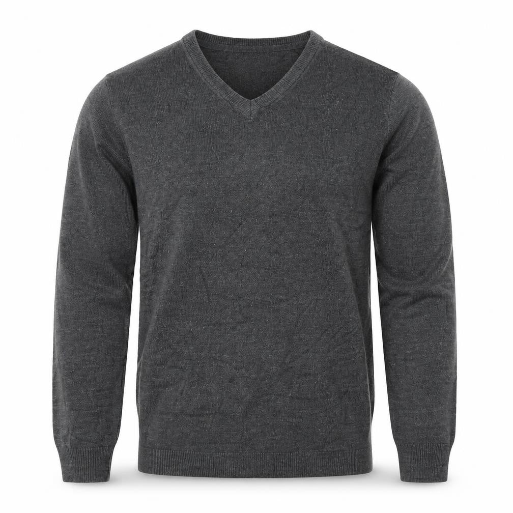 Marks & Spencer Mens Grey V-Neck Acrylic Pullover Jumper Size S