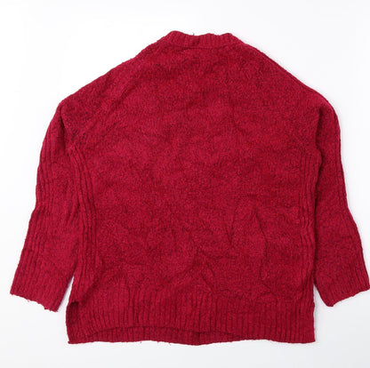 Marks & Spencer Womens Pink Round Neck Acrylic Pullover Jumper Size S