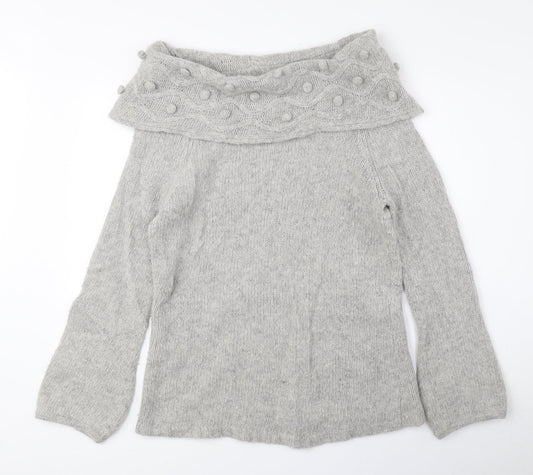 Per Una Womens Grey Roll Neck Polyester Pullover Jumper Size M