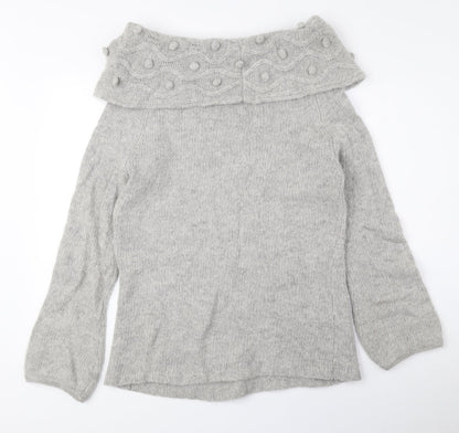 Per Una Womens Grey Roll Neck Polyester Pullover Jumper Size M