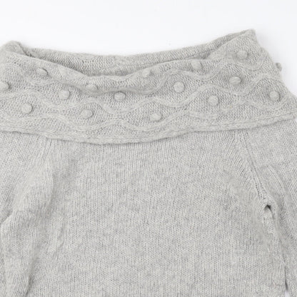 Per Una Womens Grey Roll Neck Polyester Pullover Jumper Size M