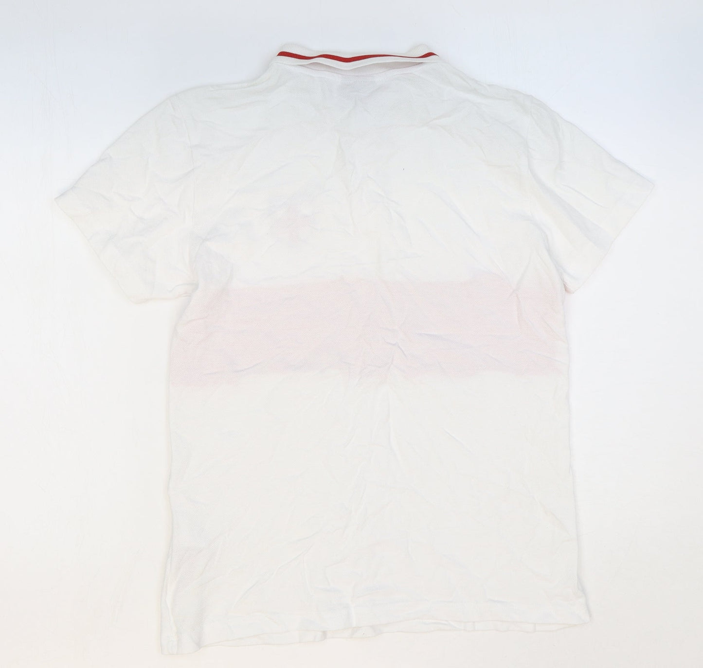 Quick Supporter Boys White 100% Cotton Pullover Polo Size 13 Years Collared Button - England