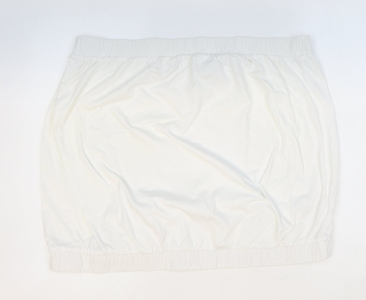 NEXT Womens White Cotton Cropped Tank Size 22 Off the Shoulder