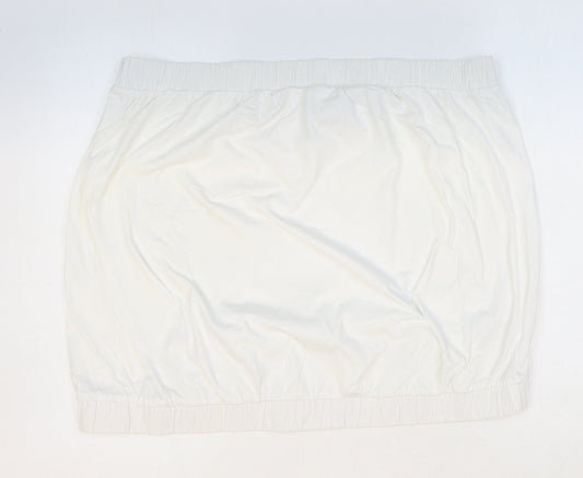 NEXT Womens White Cotton Cropped Tank Size 22 Off the Shoulder