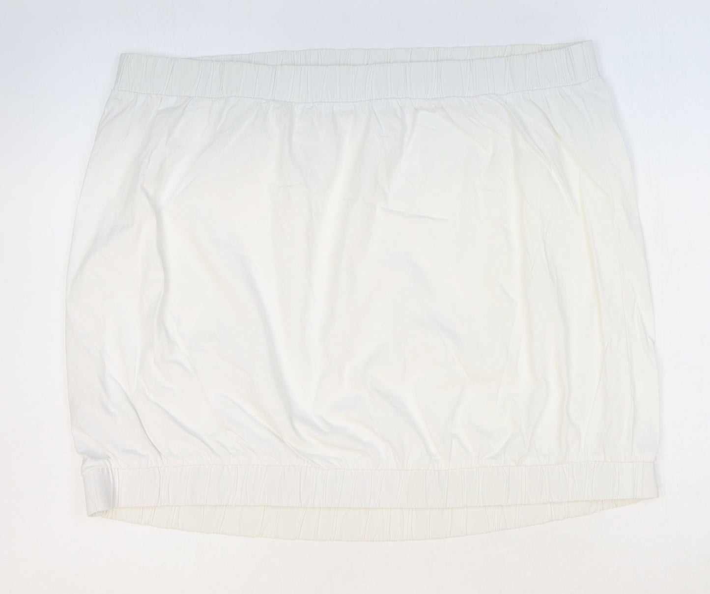 NEXT Womens White Cotton Cropped Tank Size 22 Off the Shoulder