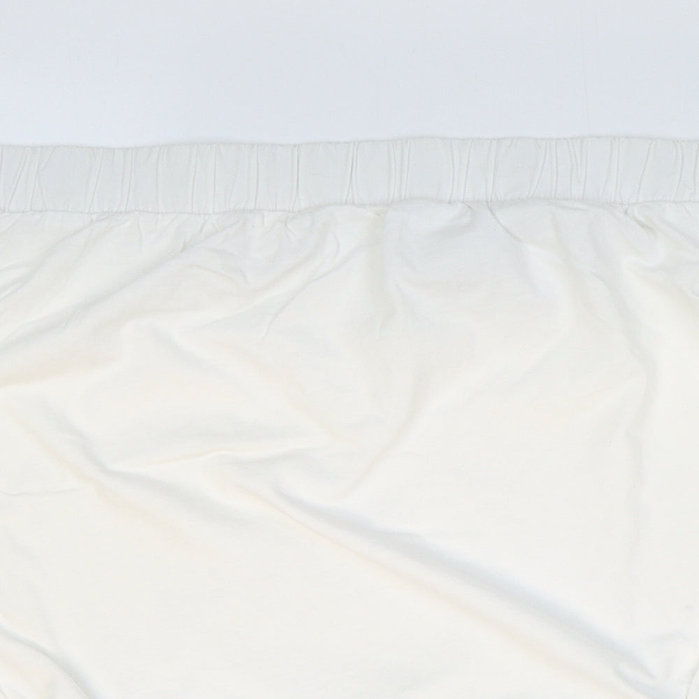 NEXT Womens White Cotton Cropped Tank Size 22 Off the Shoulder