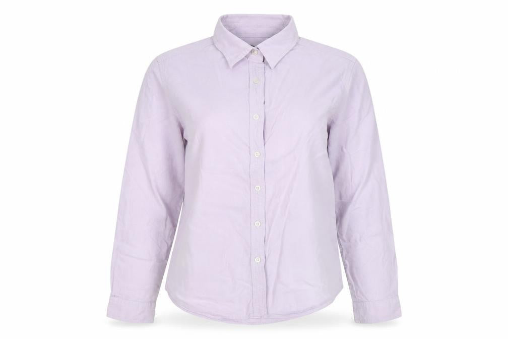 Hawkshead Womens Purple 100% Cotton Basic Button-Up Size 12 Collared