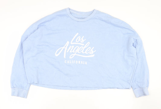 Primark Womens Blue Polyester Pullover Sweatshirt Size M Pullover - Cropped