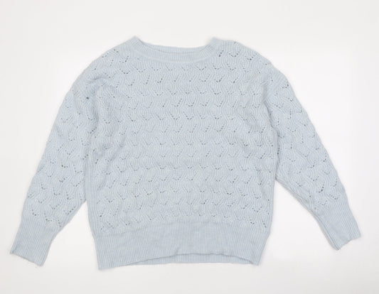 Dorothy Perkins Womens Blue Round Neck Acrylic Pullover Jumper Size 18