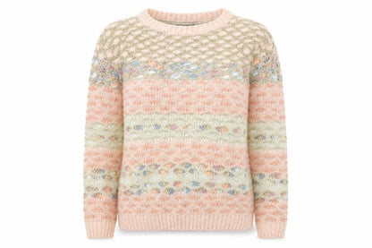 Warehouse Womens Multicoloured Round Neck Geometric Polyester Pullover Jumper Size 6