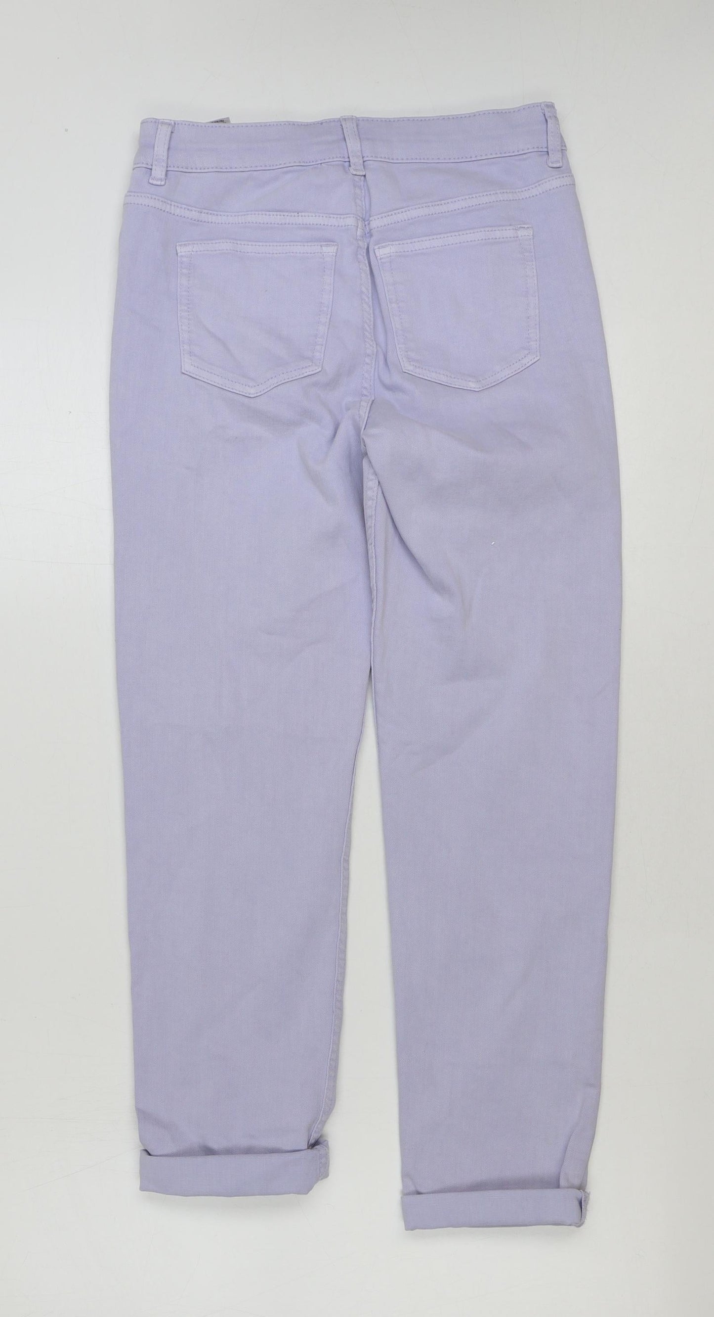 Marks and Spencer Womens Blue Cotton Straight Jeans Size 6 L28 in Slim Button