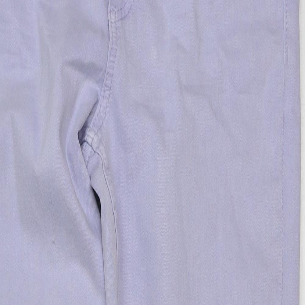 Marks and Spencer Womens Blue Cotton Straight Jeans Size 6 L28 in Slim Button