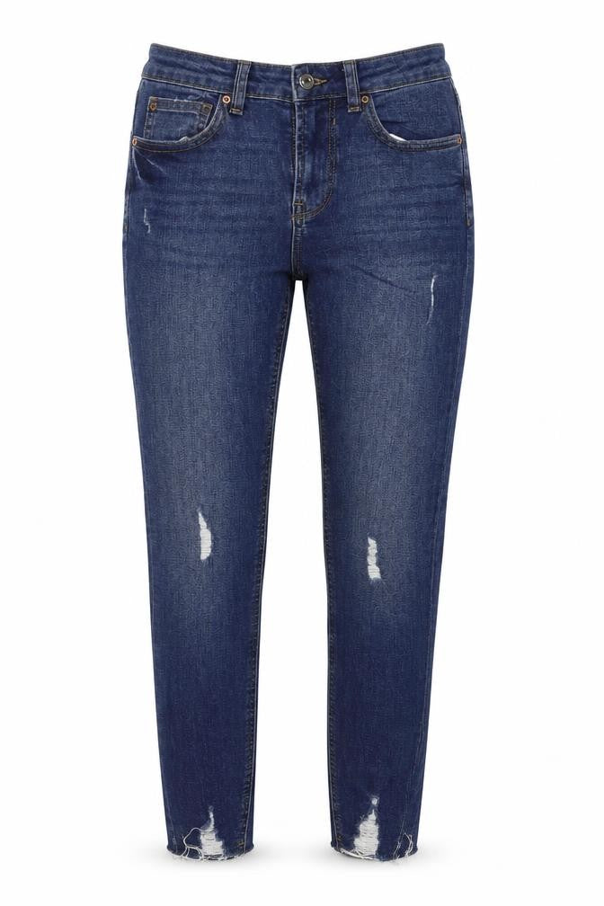 Denim & Co. Womens Blue Cotton Skinny Jeans Size 6 L28 in Regular Button