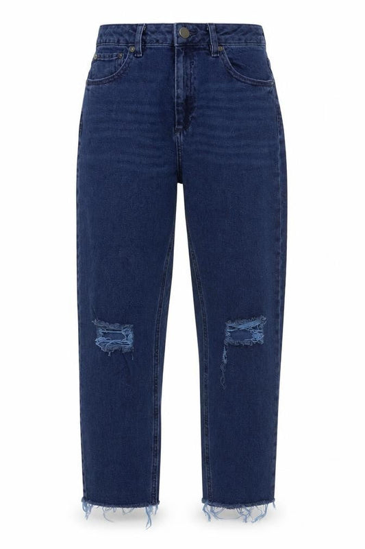 ASOS Womens Blue Cotton Mom Jeans Size 28 in L30 in Regular Button