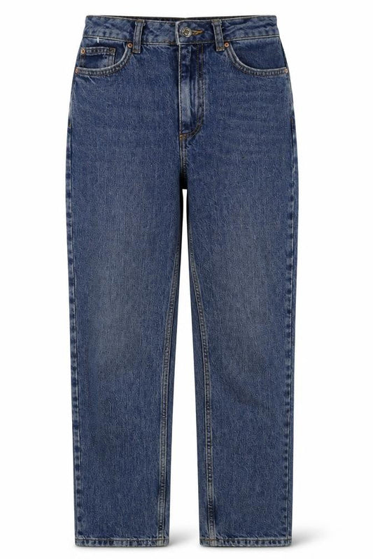 Denim & Co. Womens Blue Cotton Mom Jeans Size 8 L28 in Regular Button