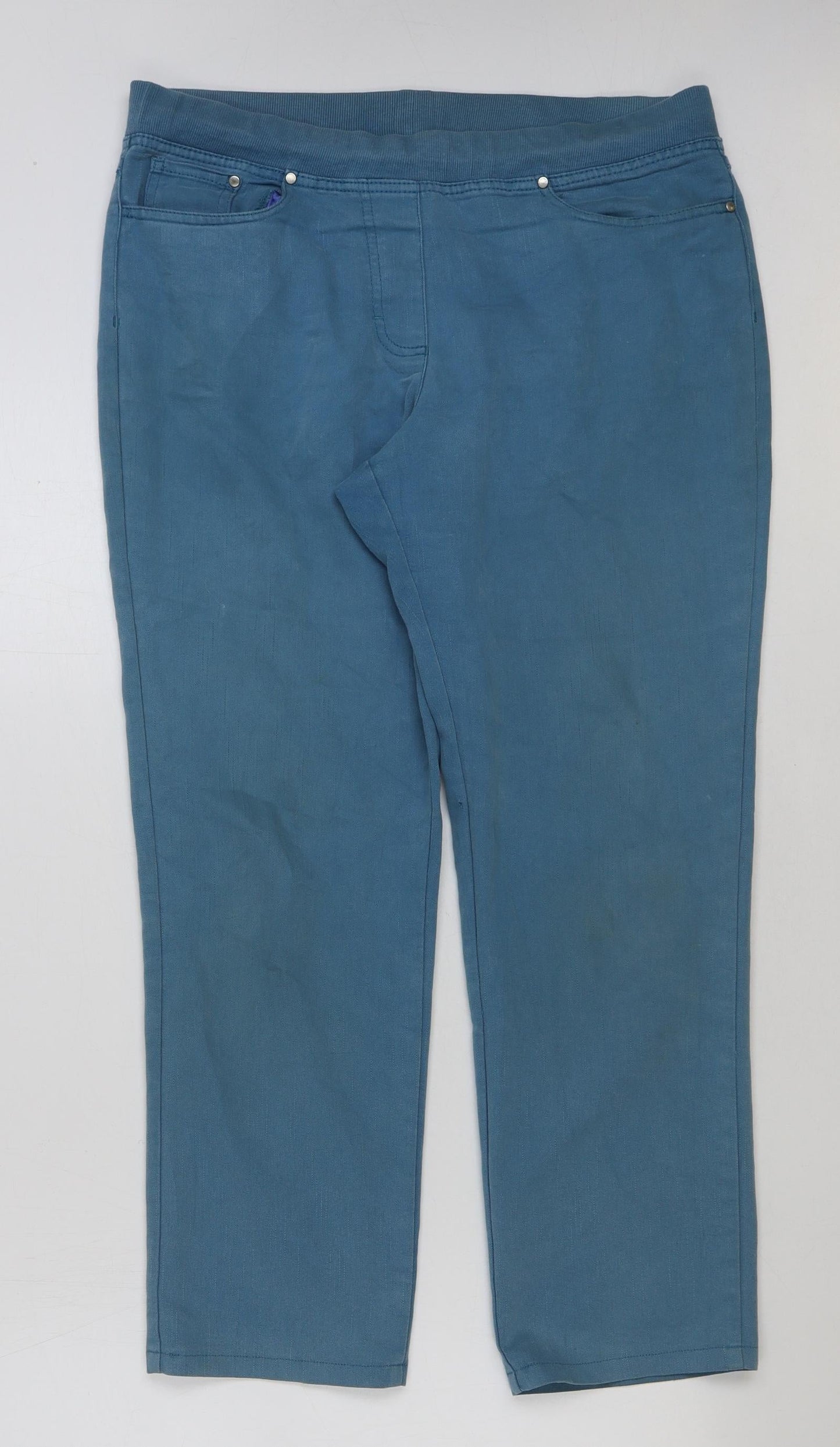 Epilogue Womens Blue Cotton Trousers Size 14 L28 in Regular