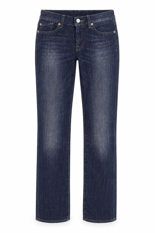 7 Womens Blue Cotton Straight Jeans Size 29 L30.5 in Regular Zip