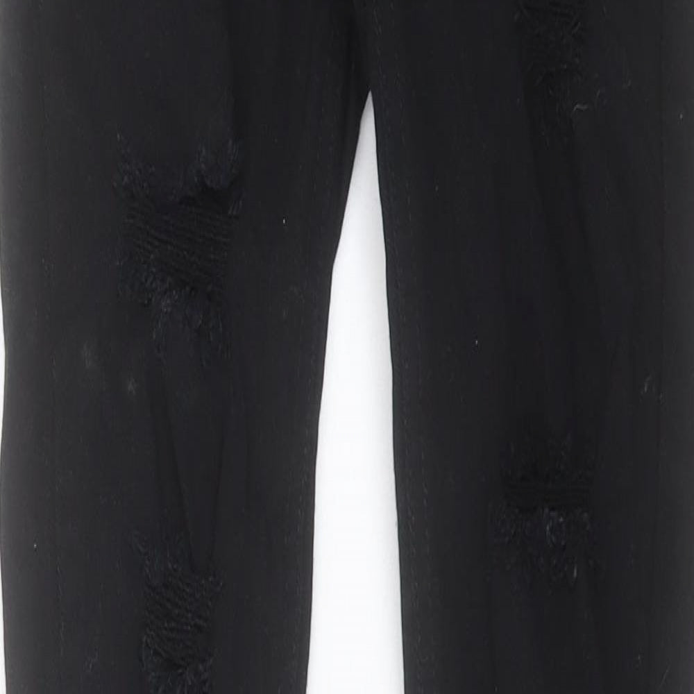 H&M Womens Black Cotton Skinny Jeans Size 6 L28 in Regular Button