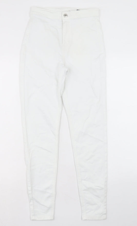 Marks and Spencer Womens White Cotton Skinny Jeans Size 8 L27 in Regular Button