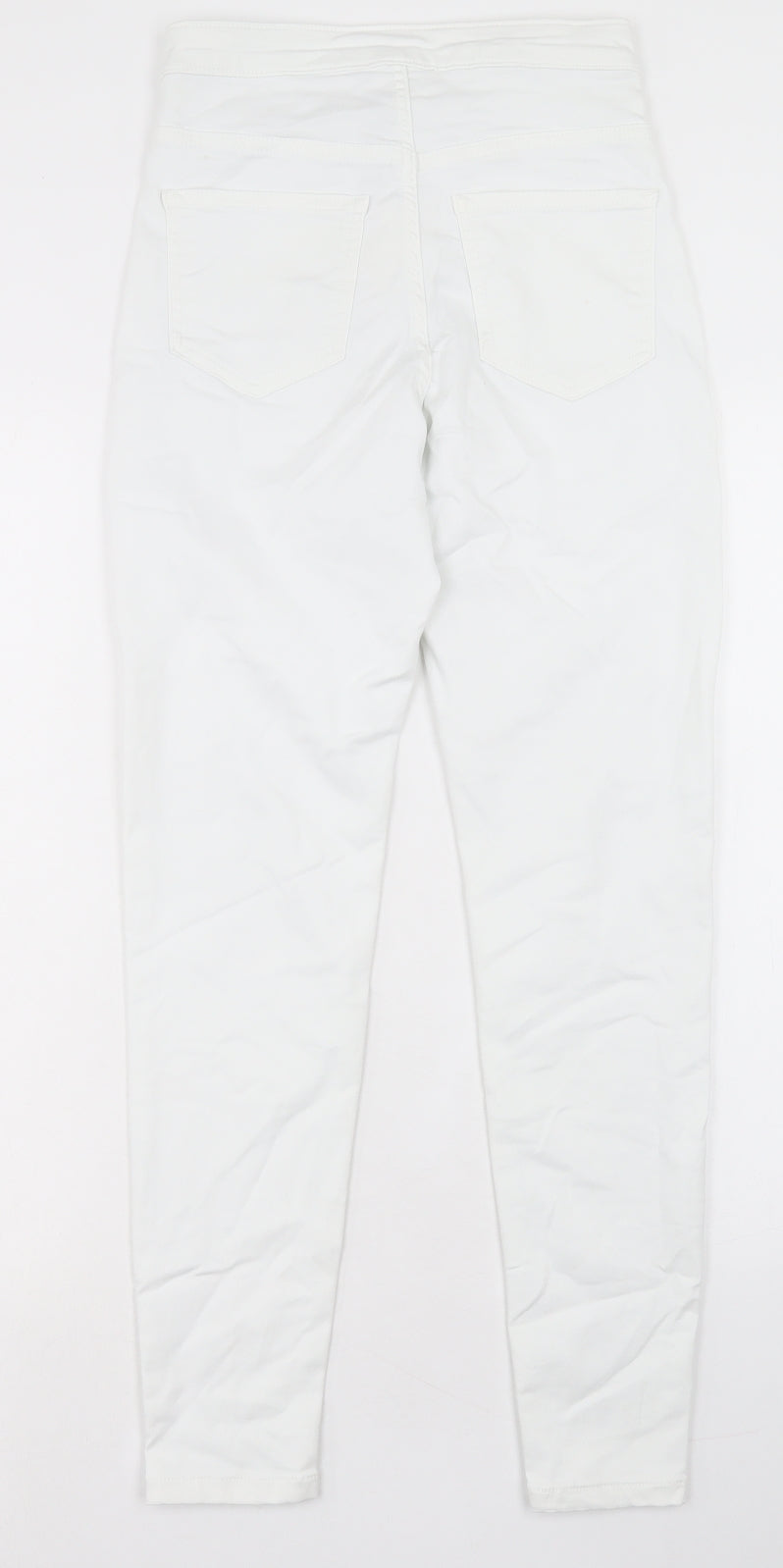 Marks and Spencer Womens White Cotton Skinny Jeans Size 8 L27 in Regular Button