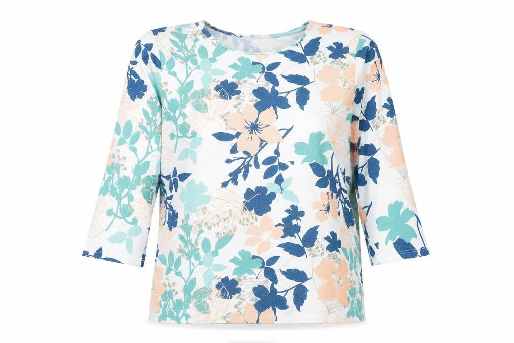 Bonmarché Womens Multicoloured Round Neck Floral Polyester Pullover Jumper Size 12