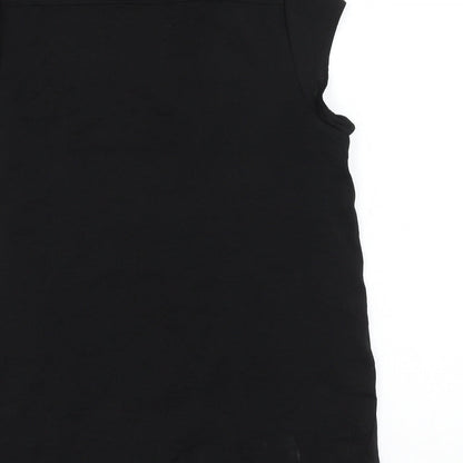H&M Womens Black Polyester Basic Blouse Size 12 V-Neck