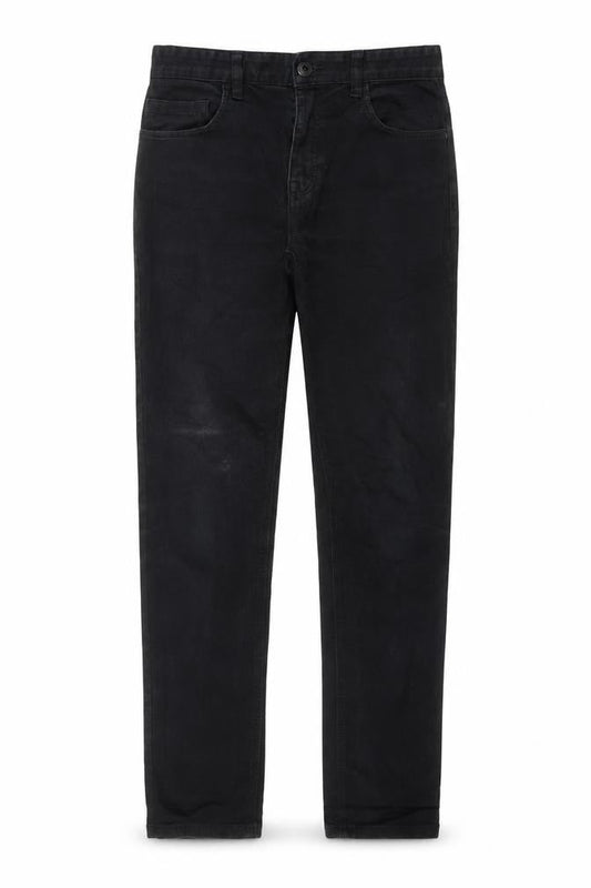 Next Womens Black Cotton Straight Jeans Size 30 in L31 in Regular Zip