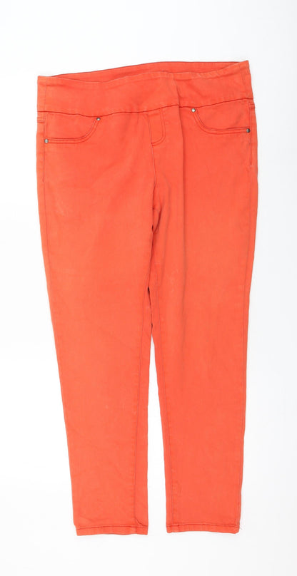Womens Orange Polyester Jegging Jeans Size 34 in L28 in Regular