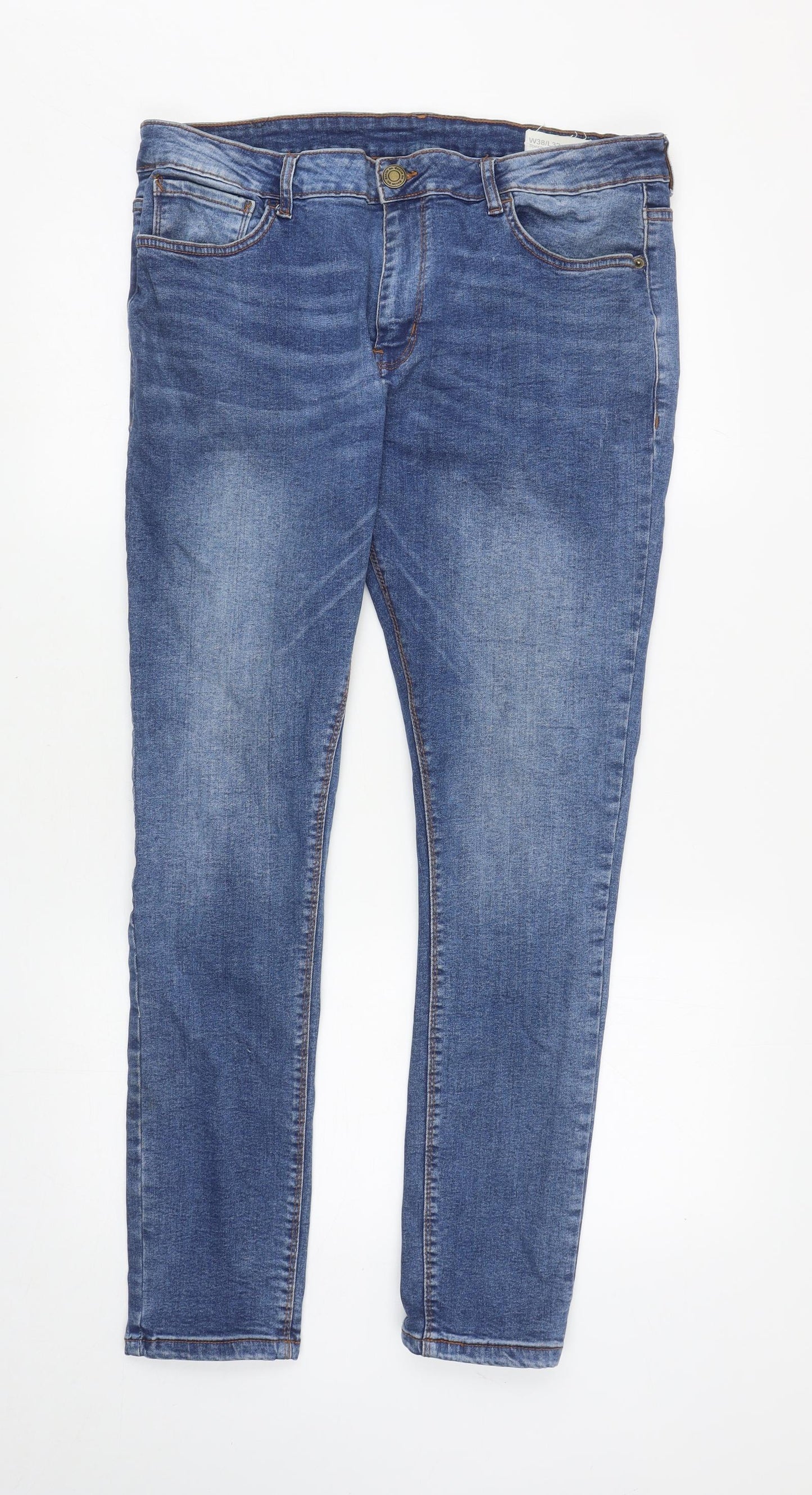 Denim & Co. Womens Blue Cotton Skinny Jeans Size 38 in L29.5 in Regular Zip